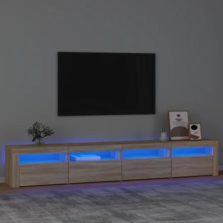 TV-Schrank mit LED-Leuchten Sonoma-Eiche 240x35x40 cm von vidaXL, TV-Möbel - Ref: Foro24-3152764, Preis: 153,45 €, Rabatt: %