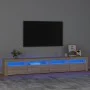 TV cabinet with LED lights Sonoma oak 240x35x40 cm by vidaXL, TV Furniture - Ref: Foro24-3152764, Price: 153,45 €, Discount: %
