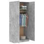Armario de madera contrachapada gris hormigón 90x52x200 cm de vidaXL, Armarios roperos - Ref: Foro24-800634, Precio: 165,59 €...