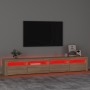TV-Schrank mit LED-Leuchten Sonoma-Eiche 240x35x40 cm von vidaXL, TV-Möbel - Ref: Foro24-3152764, Preis: 157,66 €, Rabatt: %