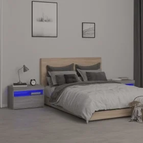 Bedside tables with LED lights 2 pcs sonoma gray 60x35x40 cm by vidaXL, Nightstands - Ref: Foro24-3152829, Price: 74,86 €, Di...