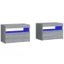 Bedside tables with LED lights 2 pcs sonoma gray 60x35x40 cm by vidaXL, Nightstands - Ref: Foro24-3152829, Price: 74,86 €, Di...