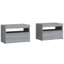 Bedside tables with LED lights 2 pcs sonoma gray 60x35x40 cm by vidaXL, Nightstands - Ref: Foro24-3152829, Price: 78,03 €, Di...