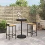 Bar table and garden stools 3 pieces acacia wood PE rattan black by vidaXL, Garden sets - Ref: Foro24-3187714, Price: 174,17 ...