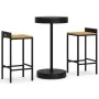Bar table and garden stools 3 pieces acacia wood PE rattan black by vidaXL, Garden sets - Ref: Foro24-3187714, Price: 174,17 ...