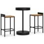 Bartisch und Gartenhocker 3 Stück Akazienholz PE Rattan schwarz von vidaXL, Gartensets - Ref: Foro24-3187714, Preis: 200,75 €...