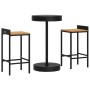 Bartisch und Gartenhocker 3 Stück Akazienholz PE Rattan schwarz von vidaXL, Gartensets - Ref: Foro24-3187714, Preis: 200,75 €...