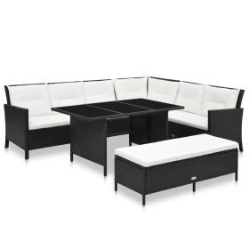 3-piece garden furniture set with black synthetic rattan cushions by vidaXL, Garden sets - Ref: Foro24-48154, Price: 704,66 €...