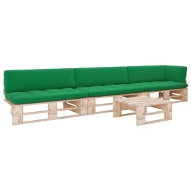 4-piece pallet furniture and impregnated pine wood cushions by vidaXL, Garden sets - Ref: Foro24-3066750, Price: 376,88 €, Di...