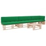 Muebles de palets 4 pzas y cojines madera pino impregnada de vidaXL, Conjuntos de jardín - Ref: Foro24-3066750, Precio: 416,26 €