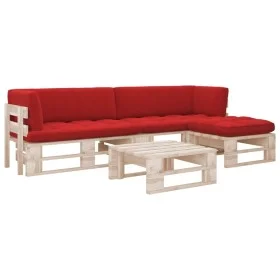 4-piece pallet furniture and impregnated pine wood cushions by vidaXL, Garden sets - Ref: Foro24-3066823, Price: 323,37 €, Di...