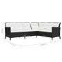 3-teiliges Gartenmöbel-Set und Kissen aus synthetischem Rattan schwarz von vidaXL, Gartensets - Ref: Foro24-48154, Preis: 704...