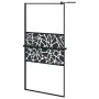 Duschwand mit ESG-Glasablage und schwarzem Aluminium 100x195cm von vidaXL, Duschwände und Duschwände - Ref: Foro24-3185476, P...