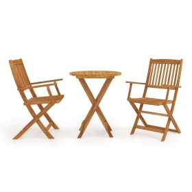 Folding bistro table and chairs 3 pieces solid acacia wood by vidaXL, Garden sets - Ref: Foro24-43381, Price: 153,00 €, Disco...