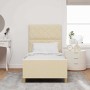 Estructura de cama con cabecera Crema 90 x 200 cm tela