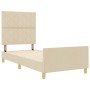 Estructura de cama con cabecera Crema 90 x 200 cm tela