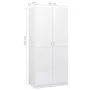 Weißer glänzender Sperrholzschrank 80x52x180 cm von vidaXL, Kleiderschränke - Ref: Foro24-800627, Preis: 162,78 €, Rabatt: %