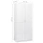 Weißer glänzender Sperrholzschrank 80x52x180 cm von vidaXL, Kleiderschränke - Ref: Foro24-800627, Preis: 164,68 €, Rabatt: %