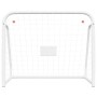 Fußballtor mit Stahl- und weißem Polyesternetz, 125 x 96 x 60 cm von vidaXL, Fußballtore - Ref: Foro24-93732, Preis: 49,91 €,...