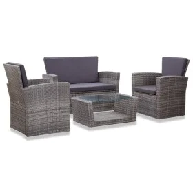 4-piece garden furniture set and gray synthetic rattan cushions by vidaXL, Garden sets - Ref: Foro24-46086, Price: 435,50 €, ...