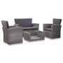 4-teiliges Gartenmöbel-Set und graue synthetische Rattankissen von vidaXL, Gartensets - Ref: Foro24-46086, Preis: 435,50 €, R...
