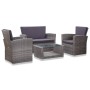4-teiliges Gartenmöbel-Set und graue synthetische Rattankissen von vidaXL, Gartensets - Ref: Foro24-46086, Preis: 342,85 €, R...