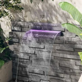 Waterfall fountain with acrylic RGB LED 60 cm by vidaXL, Fountains and waterfalls - Ref: Foro24-151403, Price: 141,38 €, Disc...