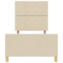 Estructura de cama con cabecera Crema 90 x 200 cm tela
