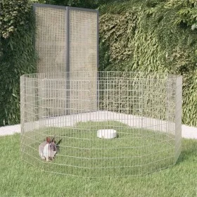Rabbit cage 12 panels galvanized iron 54x100 cm by vidaXL, Cages and habitats for small animals - Ref: Foro24-171584, Price: ...