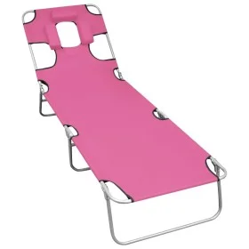 Folding lounger with head cushion magenta pink steel by vidaXL, Loungers - Ref: Foro24-310333, Price: 75,83 €, Discount: %
