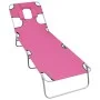 Folding lounger with head cushion magenta pink steel by vidaXL, Loungers - Ref: Foro24-310333, Price: 75,83 €, Discount: %