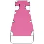 Folding lounger with head cushion magenta pink steel by vidaXL, Loungers - Ref: Foro24-310333, Price: 75,83 €, Discount: %