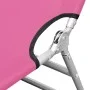 Folding lounger with head cushion magenta pink steel by vidaXL, Loungers - Ref: Foro24-310333, Price: 75,83 €, Discount: %