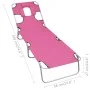 Folding lounger with head cushion magenta pink steel by vidaXL, Loungers - Ref: Foro24-310333, Price: 75,83 €, Discount: %