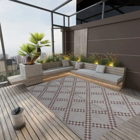 Brown PP outdoor rug 140x200 cm by vidaXL, Outdoor protectors - Ref: Foro24-317019, Price: 34,44 €, Discount: %