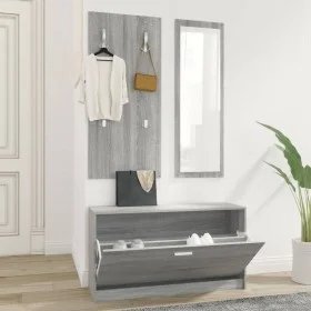 Sonoma gray plywood 3-in-1 shoe rack furniture set by vidaXL, Shoe racks and shoe organizers - Ref: Foro24-342575, Price: 110...