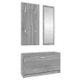 Set de mueble zapatero 3 en 1 madera contrachapada gris Sonoma de vidaXL, Zapateros y organizadores de calzado - Ref: Foro24-...
