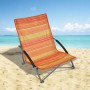 HI Silla de playa plegable naranja 65x55x25/65cm