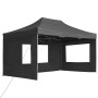 Carpa plegable con paredes aluminio gris antracita 4,5x3 m