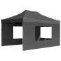 Carpa plegable con paredes aluminio gris antracita 4,5x3 m