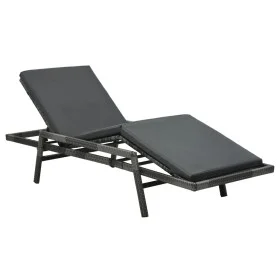 Garden lounger with gray synthetic rattan cushion by vidaXL, Loungers - Ref: Foro24-48147, Price: 159,57 €, Discount: %