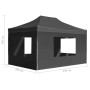 Carpa plegable con paredes aluminio gris antracita 4,5x3 m