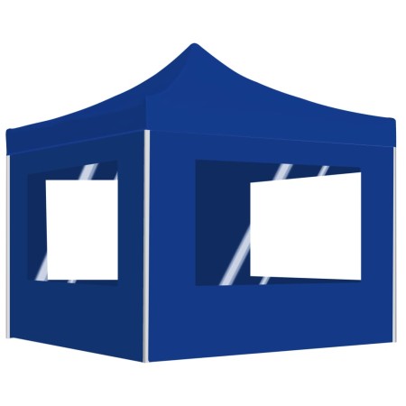 Carpa plegable profesional con paredes aluminio azul 2x2 m