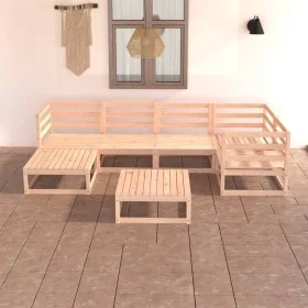 7-teiliges Gartensitzgruppen-Set aus massivem Kiefernholz. von vidaXL, Gartensets - Ref: Foro24-3075689, Preis: 400,82 €, Rab...