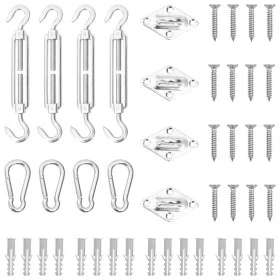 Sonnensegel-Zubehörset, 12-teilig, Edelstahl von vidaXL, Zubehör für Markisen - Ref: Foro24-310241, Preis: 20,52 €, Rabatt: %