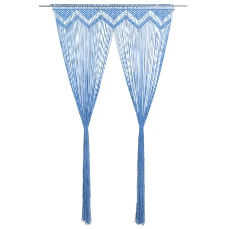 Cortina de macramé algodón azul 140x240 cm by vidaXL, Curtains and curtains - Ref: Foro24-323986, Price: 41,88 €, Discount: %