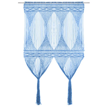 Makramee-Vorhang aus blauer Baumwolle 140x240 cm von vidaXL, Vorhänge und Gardinen - Ref: Foro24-323990, Preis: 47,84 €, Raba...