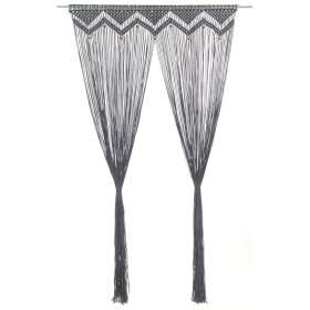 Cortina de macramé algodón gris antracita 140x240 cm by vidaXL, Curtains and curtains - Ref: Foro24-323992, Price: 54,80 €, D...