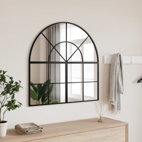 Espejo de pared arco de hierro negro 80x80 cm
