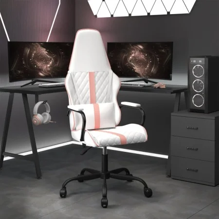 Gaming-Stuhl mit Massagefunktion, aus rosa und weißem Kunstleder. von vidaXL, Gaming-Stühle - Ref: Foro24-345565, Preis: 103,...